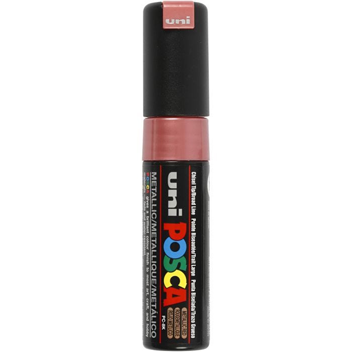 Posca Marker, no. PC-8K, line 8 mm, broad, metallic red, 1 pc