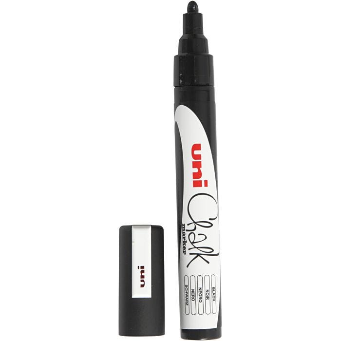 Chalk Pen, line 1,8-2,5, black, 1 pc