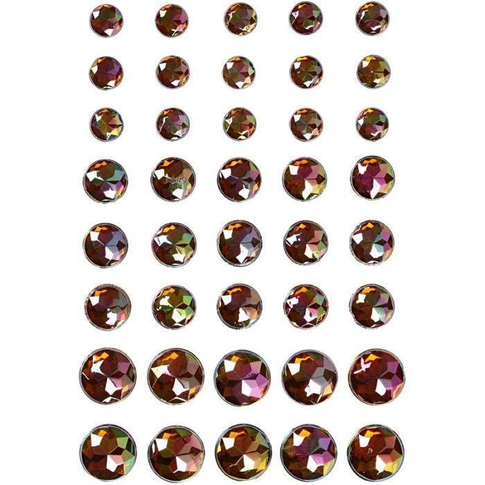 Rhinestones, size 6+8+10 mm, brown, 40 pc/ 1 pack