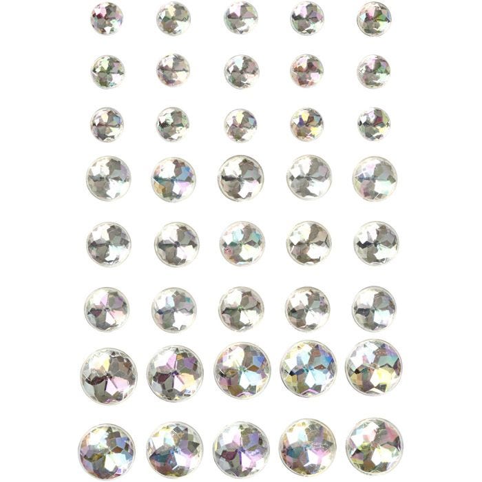 Rhinestones, size 6+8+10 mm, crystal, 40 pc/ 1 pack
