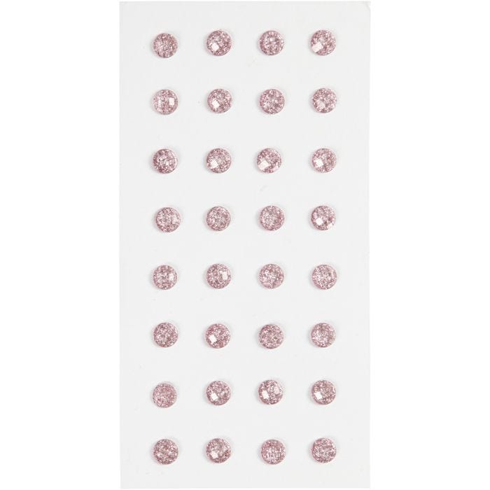 Rhinestones, dia. 8 mm, light red, 32 pc/ 1 pack