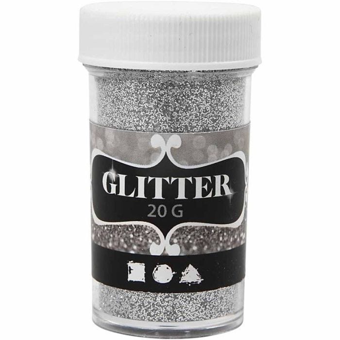 Glitter, silver, 20 g/ 1 tub