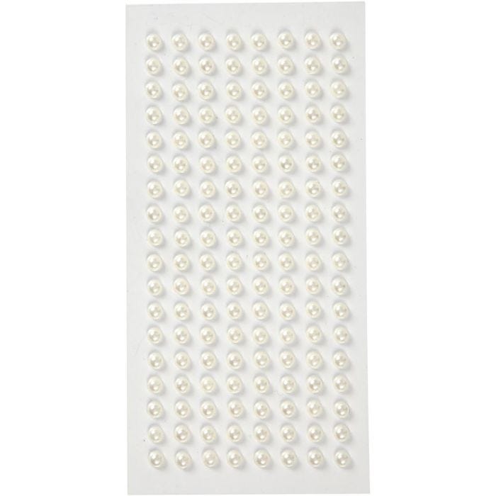 Half-Beads, dia. 5 mm, white, 144 pc/ 1 pack