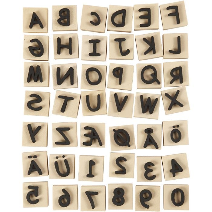 Foam Stamps, size 3x3 cm, thickness 13 mm, 42 pc/ 1 pack