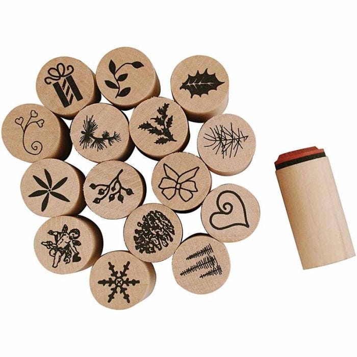 Deco Art Stamps, Christmas, H: 26 mm, dia. 20 mm, 15 pc/ 1 pack