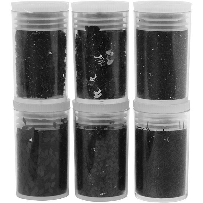 Glitter and Sequin, black, 6x5 g/ 1 pack