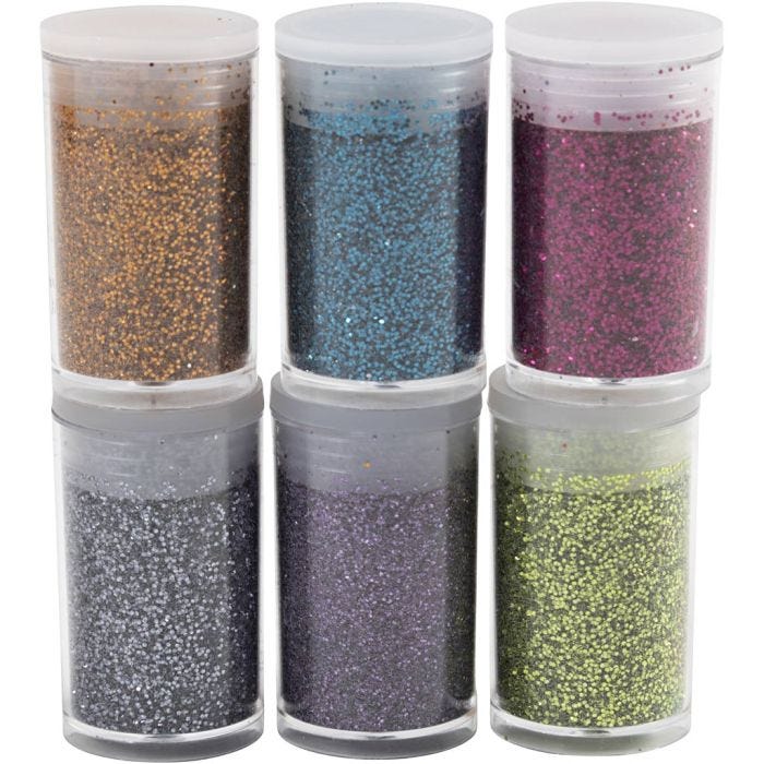 Bio Sparkles, assorted colours, 6x7 ml/ 1 pack
