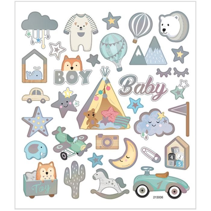 Stickers, baby boy, sheet 15x16,5 cm, 1 sheet