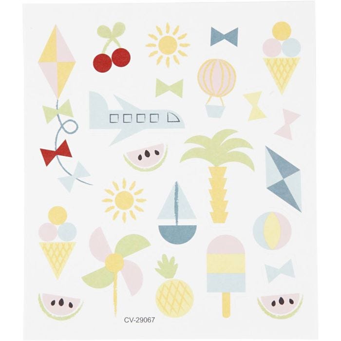 Stickers, summer holiday, sheet 15x16,5 cm, 1 sheet