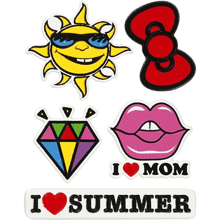Soft Stickers, I Love Mom, sheet 12,2x17,75 cm, 1 sheet