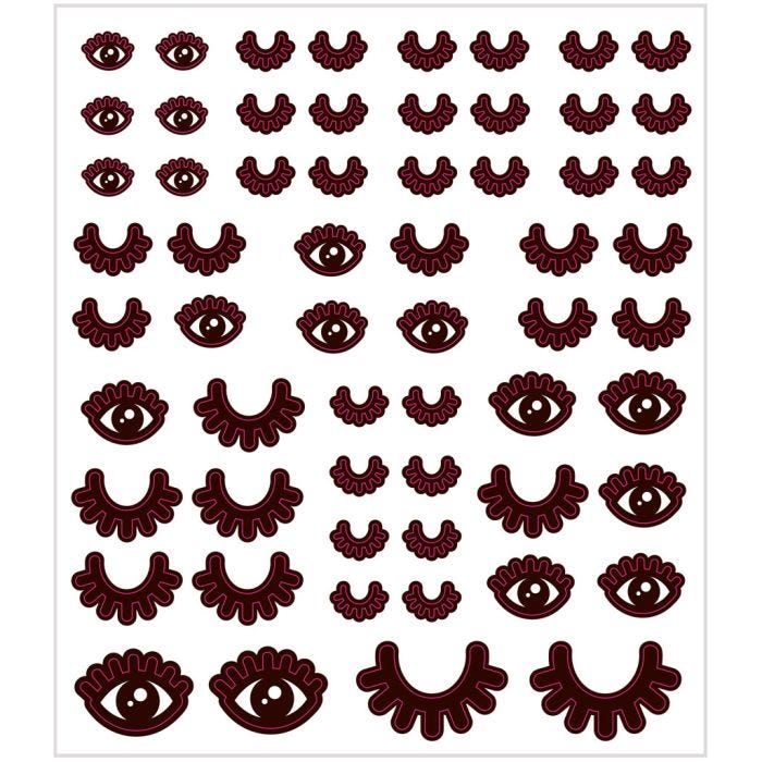 Stickers, eyes, sheet 15x16,5 cm, 1 sheet