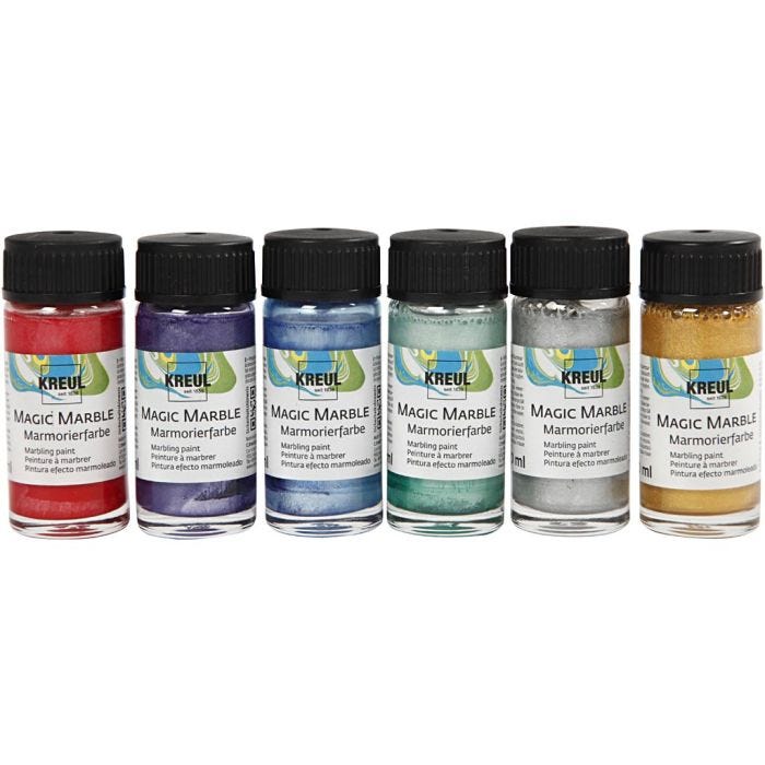 Magic Marble Paint, metallic colours, 6x20 ml/ 1 pack