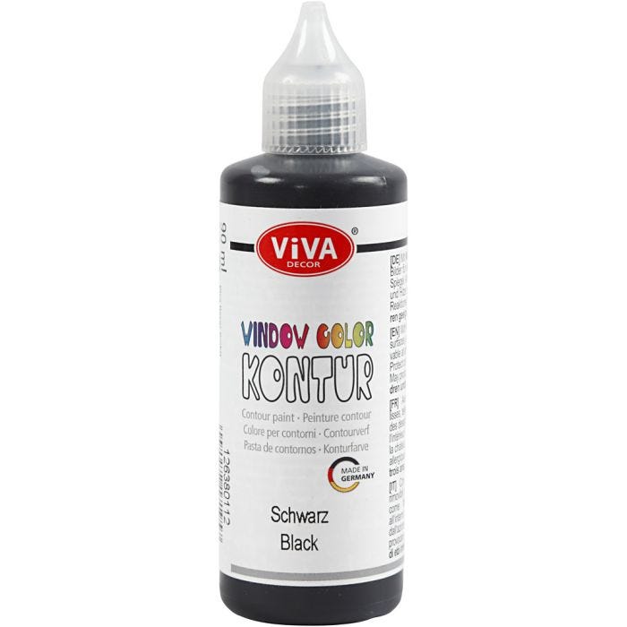 Viva Decor Window Color - Contour, black, 90 ml/ 1 bottle