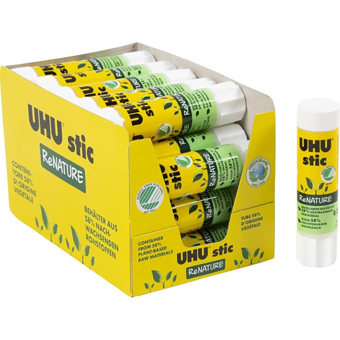 UHU Glue Stick ReNATURE, 8,2 g, 24 pc/ 1 pack