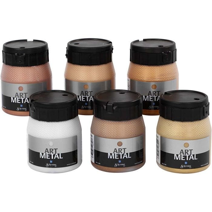 Craft Paint Metallic, no. 5102, 5104, 5106, 5108, 5109, 5110, metallic colours, 6x250 ml/ 1 pack