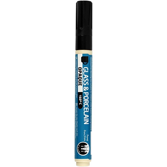 Glass and porcelain marker, line 2-4 mm, opaque, black, 1 pc