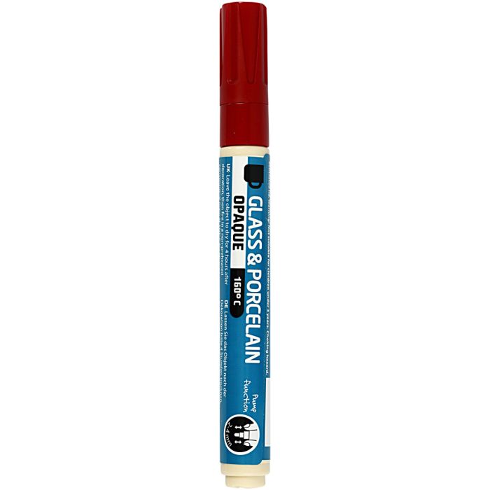 Glass and porcelain marker, line 2-4 mm, opaque, dark red, 1 pc