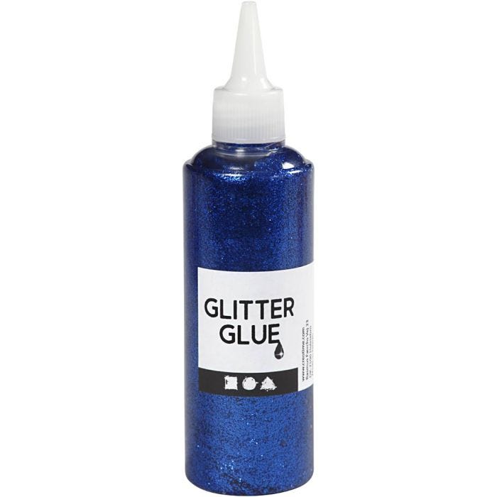 Glitter Glue, dark blue, 118 ml/ 1 bottle