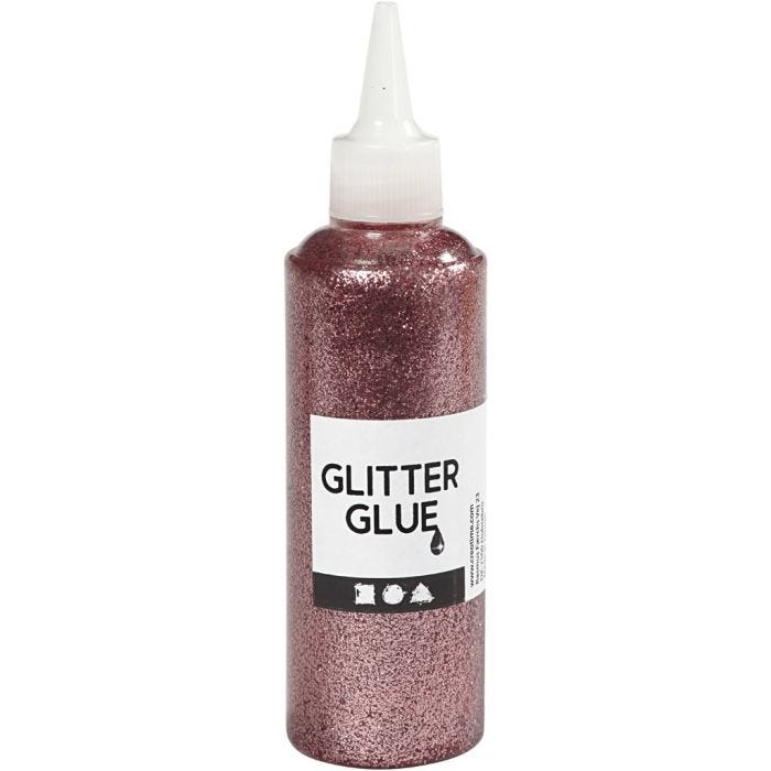 Glitter Glue, rose, 118 ml/ 1 bottle
