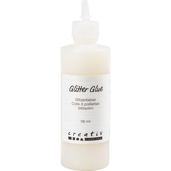 Glitter Glue, holographically white, 118 ml/ 1 bottle