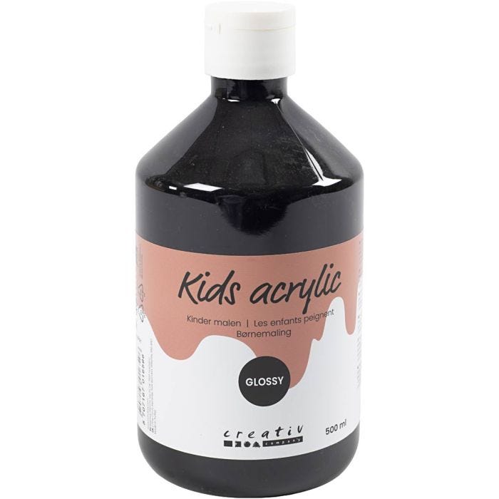 Acrylic Paint Glossy, black, 500 ml/ 1 bottle