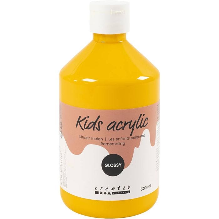Acrylic Paint Glossy, yellow, 500 ml/ 1 bottle