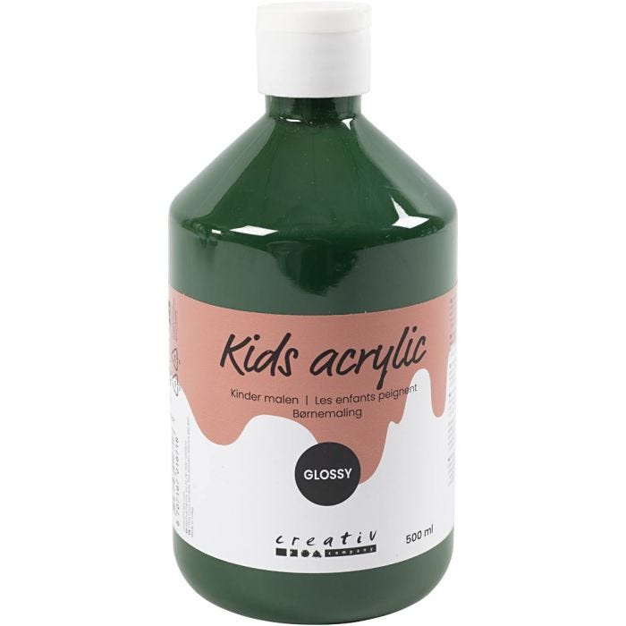 Acrylic Paint Glossy, dark green, 500 ml/ 1 bottle