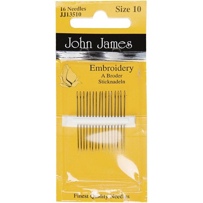 Cross Stitch Needles, no. 10, 16 pc/ 1 pack