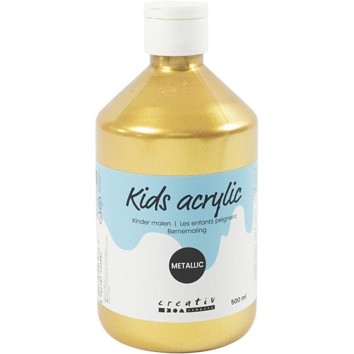 Acrylic Paint Metallic, metallic, gold, 500 ml/ 1 bottle
