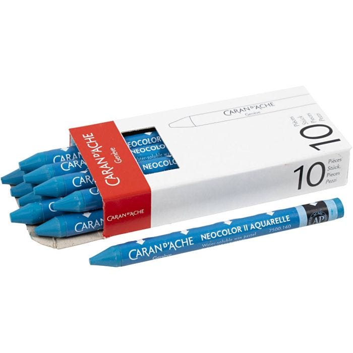 CARAN D’ACHE Neocolor II, L: 10 cm, thickness 8,5 mm, cobalt blue (160), 10 pc/ 1 pack