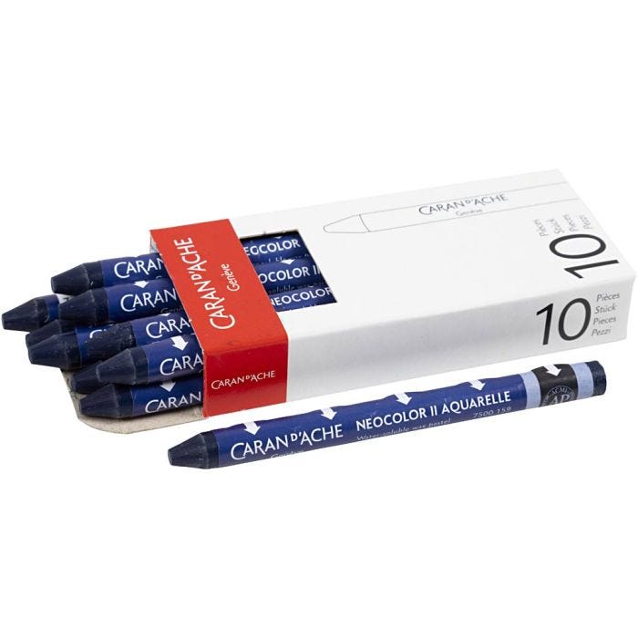 CARAN D’ACHE Neocolor II, L: 10 cm, thickness 8,5 mm, prussian blue (159), 10 pc/ 1 pack