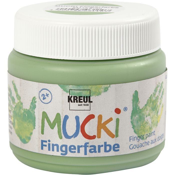 Mucki Finger Paint, green, 150 ml/ 1 tub
