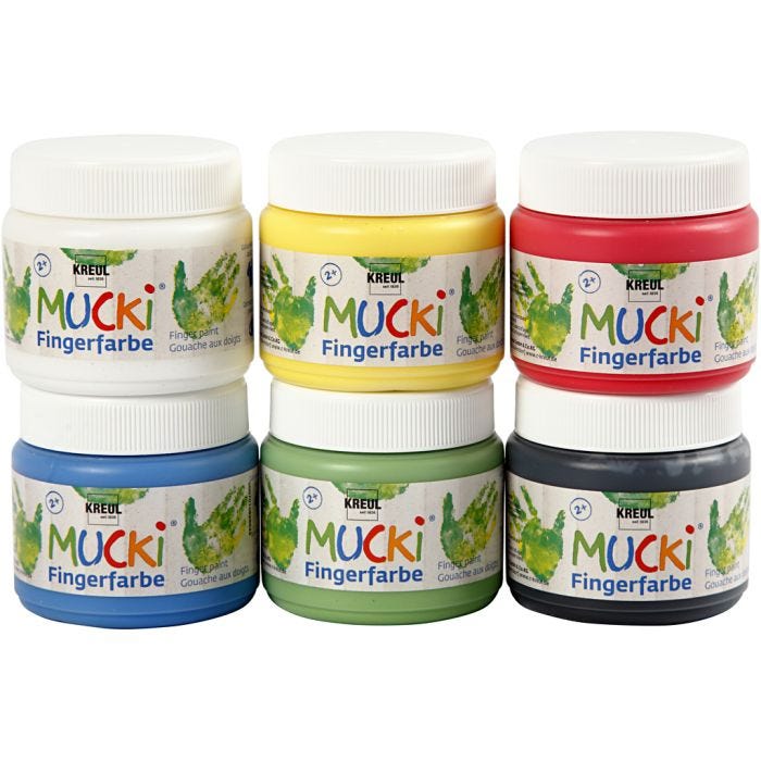 Mucki Finger Paint, assorted colours, 6x150 ml/ 1 pack