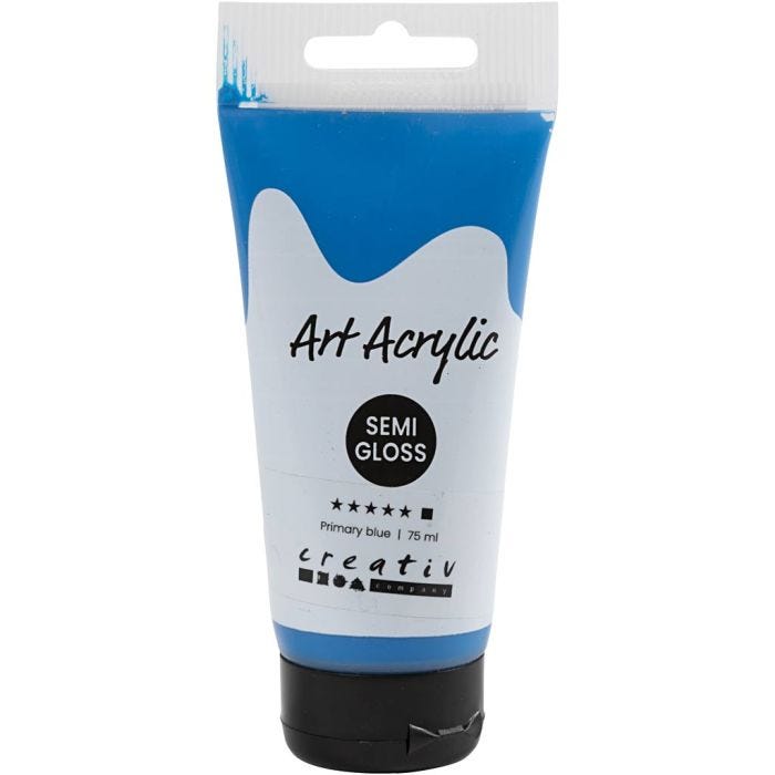 Art Acrylic, semi-glossy, opaque, primary blue, 75 ml/ 1 bottle