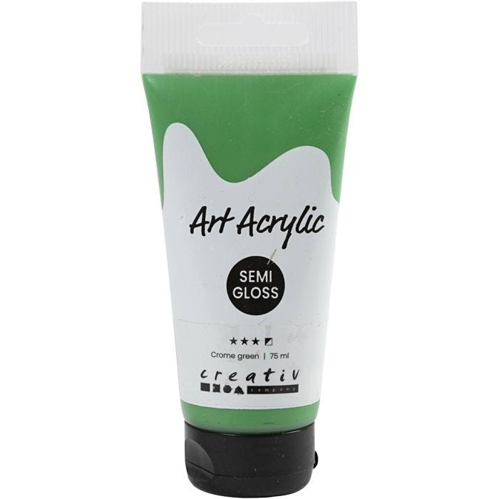 Art Acrylic, semi-glossy, semi opaque, crome green, 75 ml/ 1 bottle