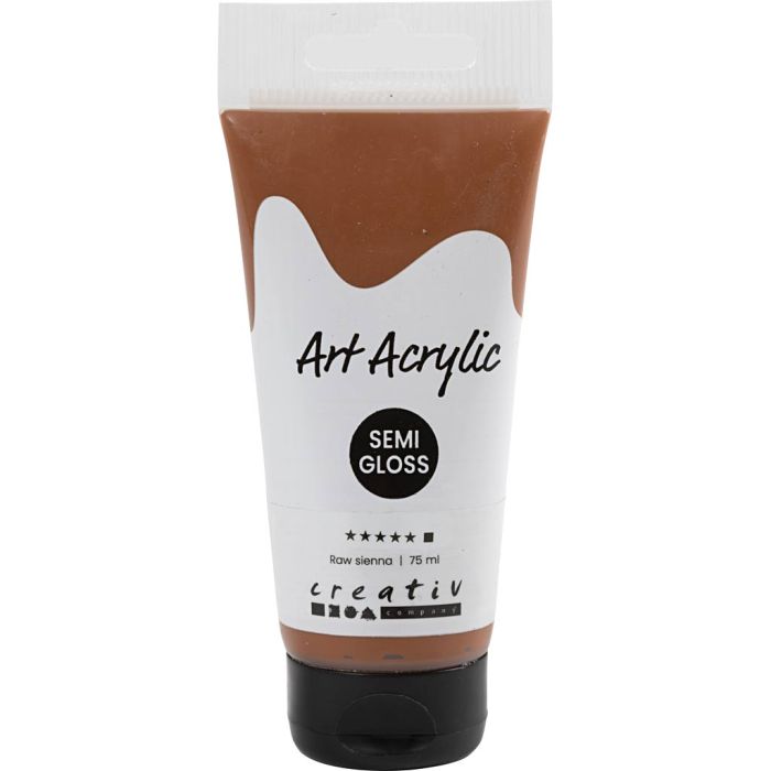 Art Acrylic, semi-glossy, opaque, raw sienna, 75 ml/ 1 bottle