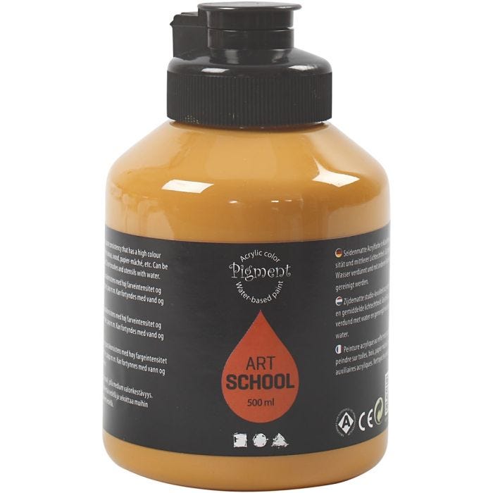 Art Acrylic, semi-glossy, opaque, ochre, 500 ml/ 1 bottle