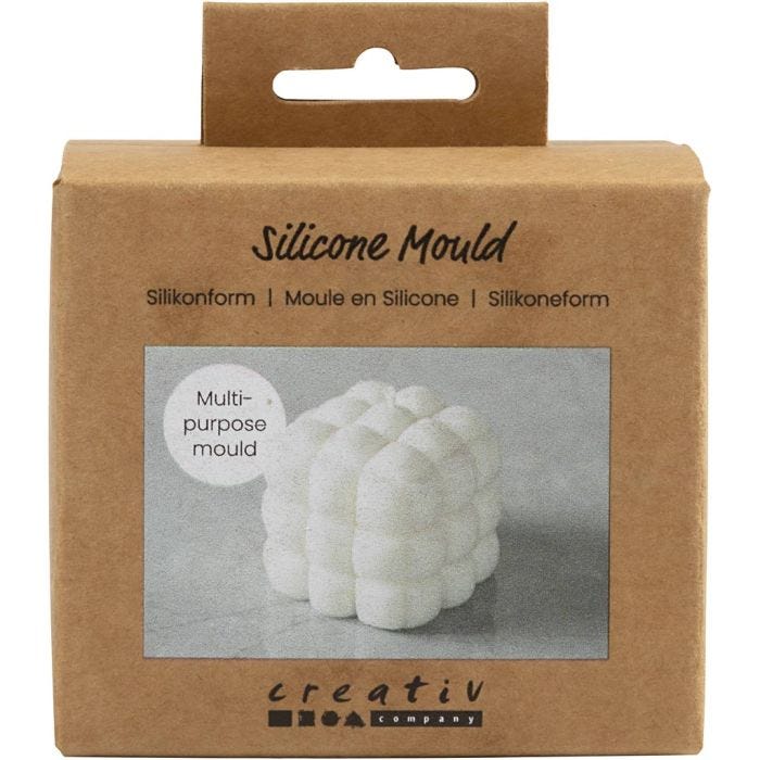 Silicone Mould, Square with bubbles, H: 5 cm, W: 6 cm, dia. 6 cm, 1 pc/ 1 pack
