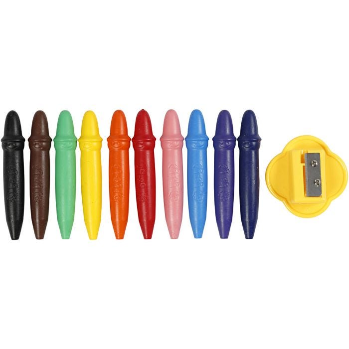Wax Crayons, L: 7 cm, dia. 11 mm, 10 pc/ 1 pack