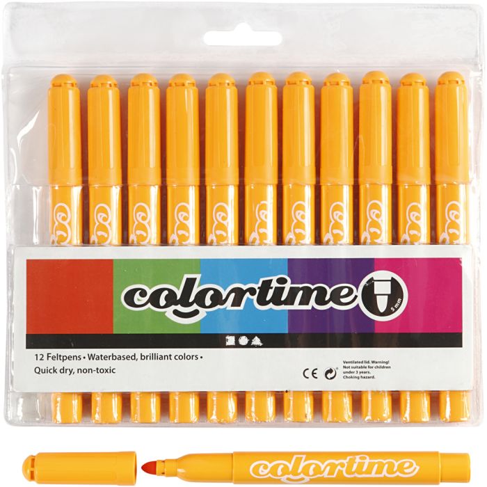 Colortime Markers, line 5 mm, warm yellow, 12 pc/ 1 pack