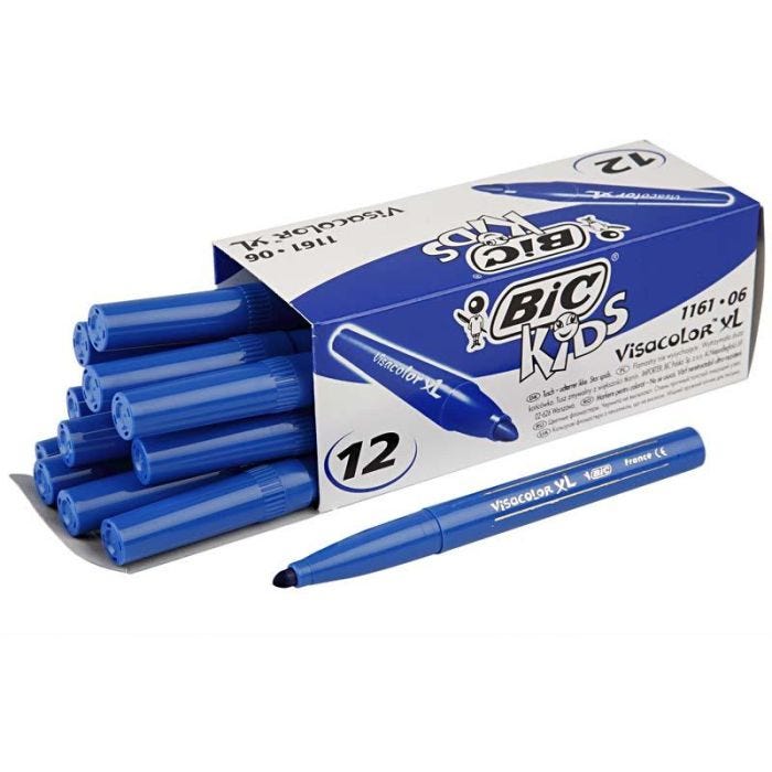 BIC Visa Color Marker, line 3 mm, dark blue, 12 pc/ 1 pack