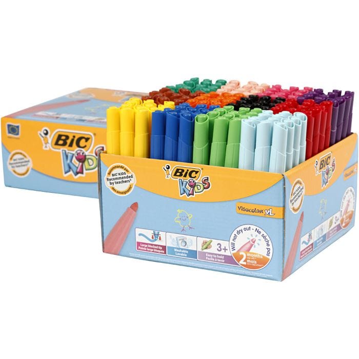 BIC Visa Color Marker, line 3 mm, assorted colours, 12x12 pc/ 1 pack