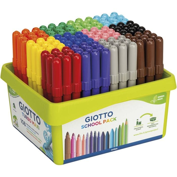 GIOTTO Markers, line 5 mm, assorted colours, 12x9 pc/ 1 pack