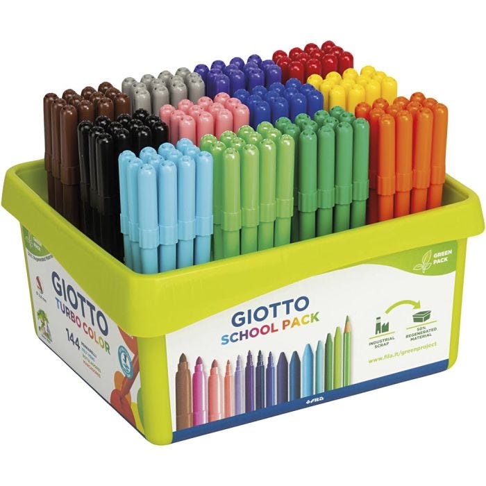 GIOTTO Markers, line 2,8 mm, assorted colours, 12x12 pc/ 1 pack