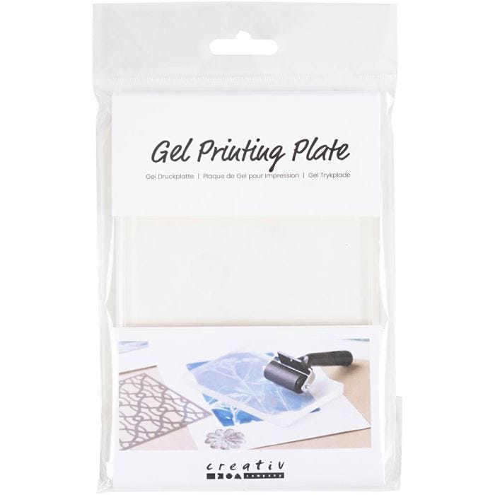Gel Printing Plate, size 12,7x17,8x1 cm, matt transparent, 1 pc
