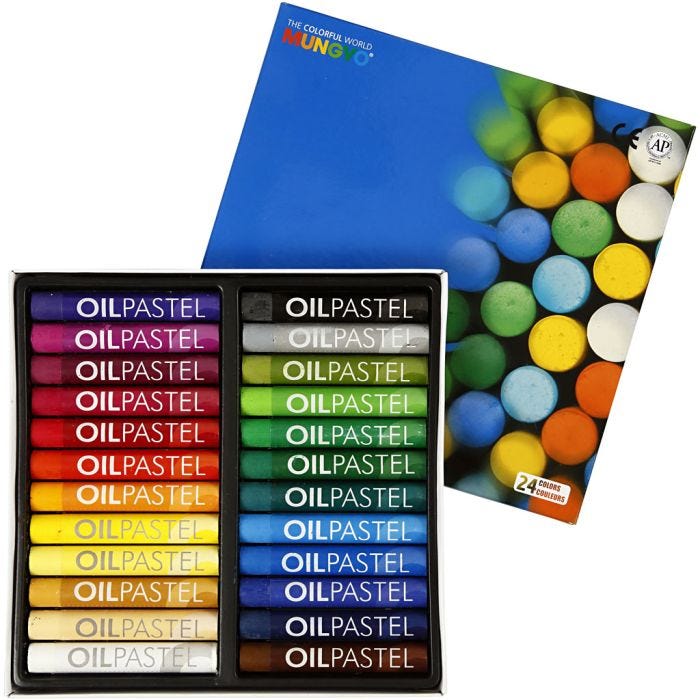 Mungyo Oil Pastel, L: 7 cm, thickness 11 mm, assorted colours, 24 pc/ 1 pack