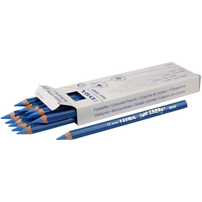 Super Ferby 1 colouring pencils, L: 18 cm, lead 6,25 mm, blue, 12 pc/ 1 pack