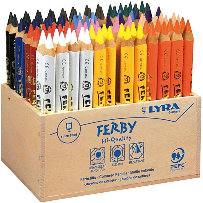 Super Ferby 1 Colouring Pencils, L: 12 cm, lead 6,25 mm, assorted colours, 96 pc/ 1 pack