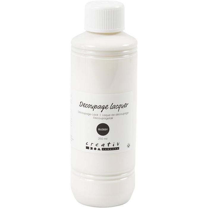 Decoupage lacquer, glossy, 250 ml/ 1 bottle