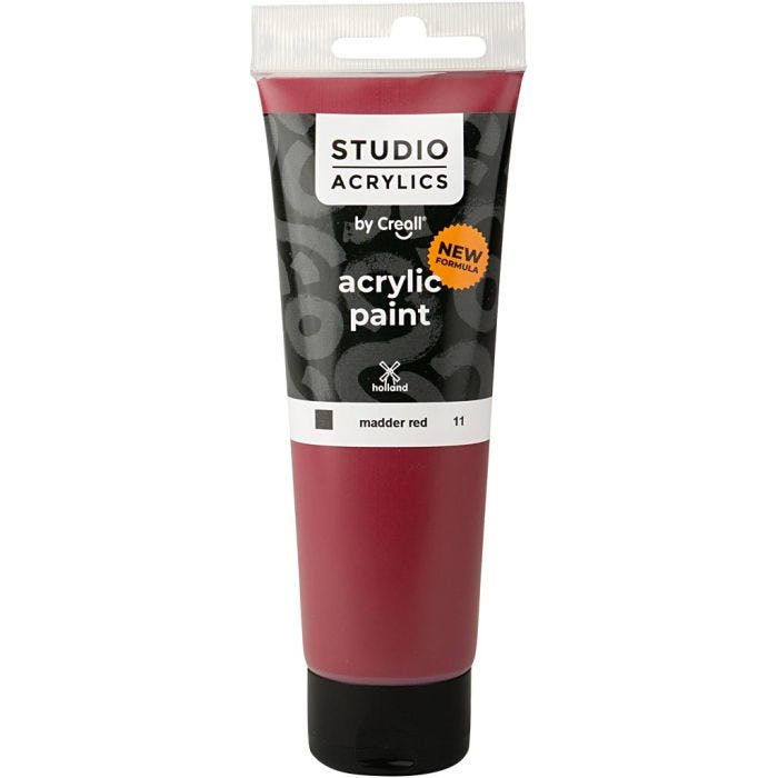 Creall Studio Acrylic Paint, opaque, madder red (11), 120 ml/ 1 bottle